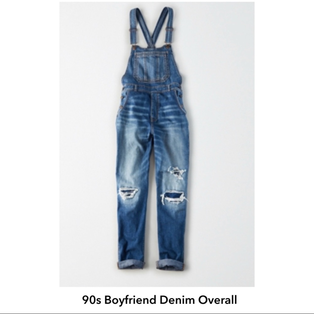 American Eagle boyfriend denim overalls